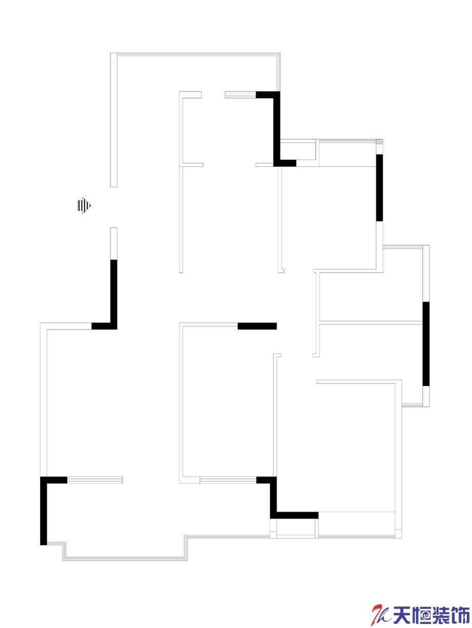 洛陽裝修案例洛陽正大國(guó)際三室兩廳混搭風(fēng)格天恒設(shè)計(jì)施工裝修方案