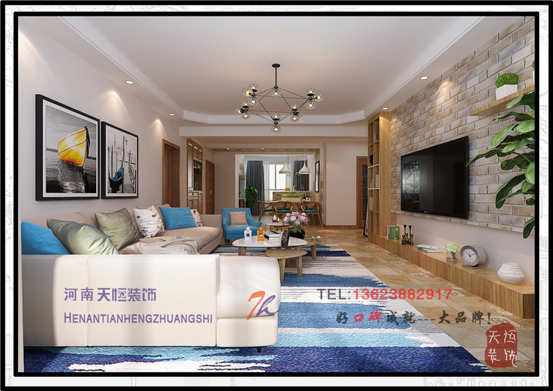 洛陽(yáng)裝修案例洛陽(yáng)東方經(jīng)典博雅180平北歐混搭風(fēng)格裝修案例